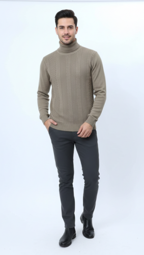 T-shirt Col Roulé Torsadé