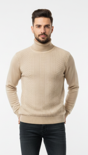 T-shirt Col Roulé Torsadé