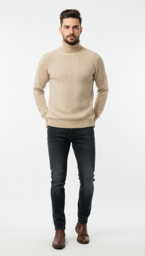 T-shirt Col Roulé Torsadé