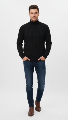 T-shirt Col Roulé Torsadé